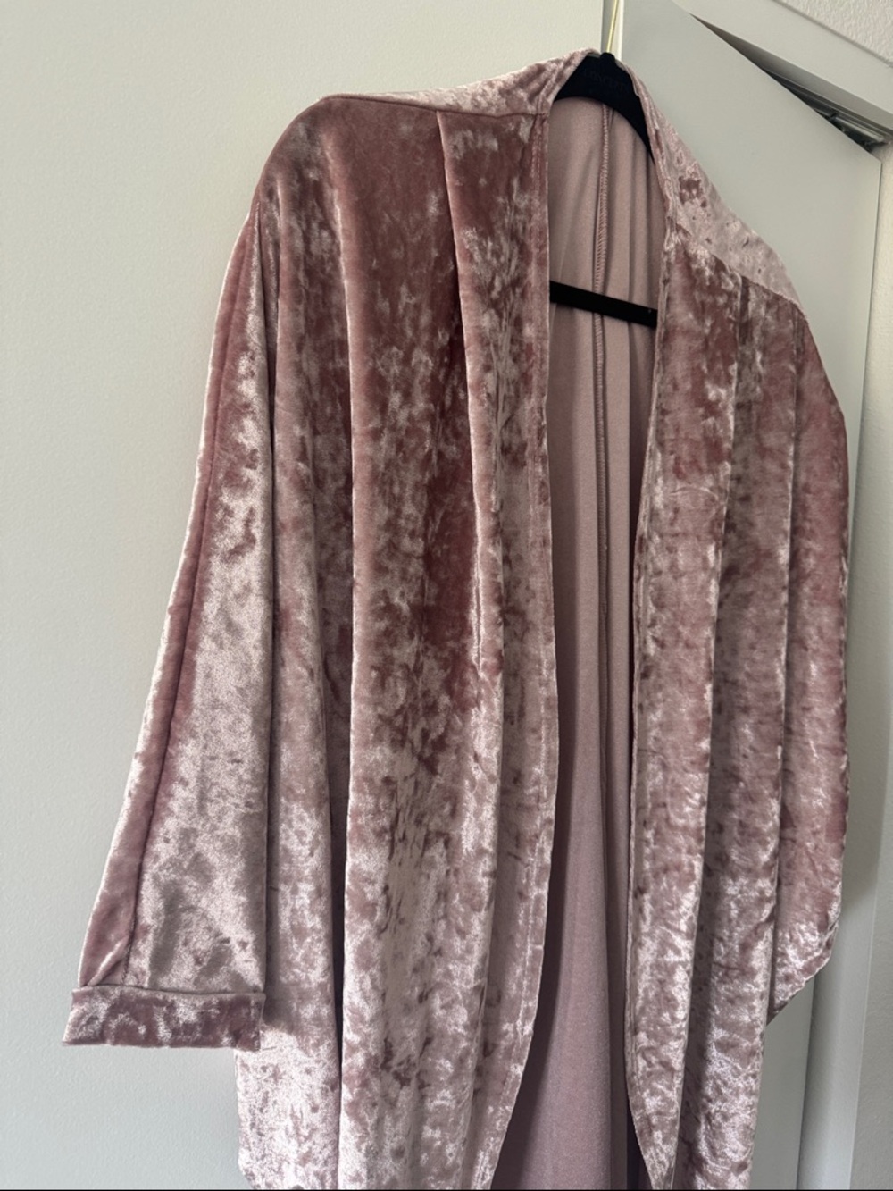 Plush Open-Front Kimono Wrap - Dusty Rose - Picture 2 of 6
